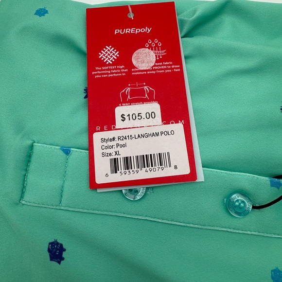 NWT New Redvanly Men's Langham Polo Extra Large XL Golf Shirt Luxury Top Stretch - Picture 6 of 7